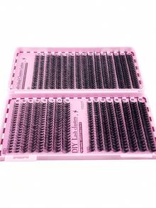 640/600/570/448 piezas Pestañas postizas con rizo D, alta capacidad adecuada para ojos gruesos y esponjosos, aspecto natural. Maquillaje de belleza, hazlo tú mismo en casa. Gran capacidad de libro de pestañas individuales para principiantes, artistas de maquillaje, pestañas postizas suaves y duraderas. Extensiones de pestañas segmentadas para maquillaje de ojos de zorro/gato