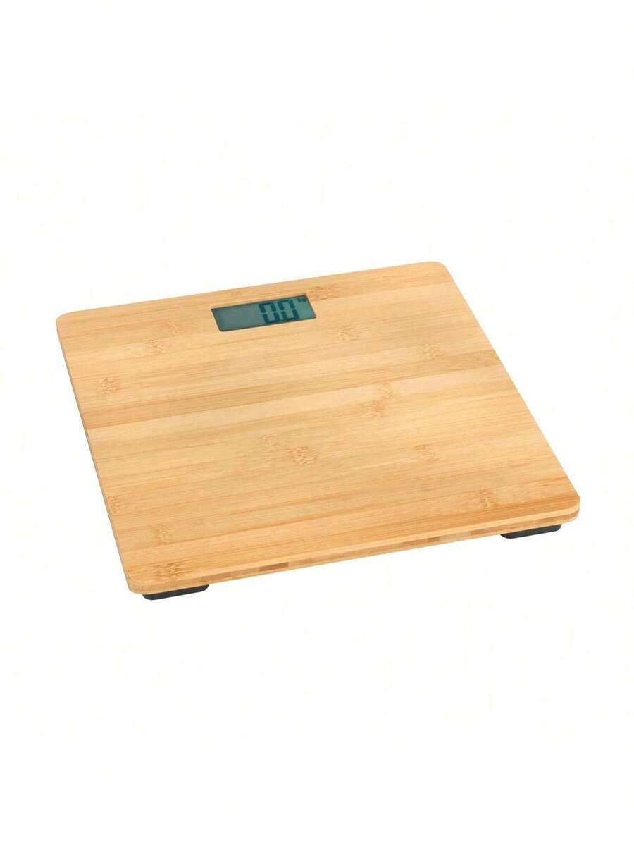 Báscula digital de bambú de bambú con pantalla LCD, báscula de baño de hasta 180 kg  351002 - Color caoba - Ver 1