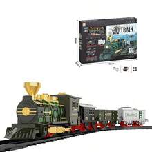 Classic Train Toy With Smoke, Light And Sound, Train Track Set, Toddler Model Train Suitable For Children Toys Gifts, New Year Birthday Holiday Gifts (Batteries Not Included) - Color - View 6