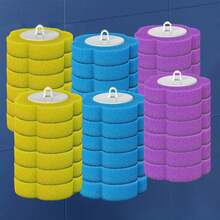 Disposable Toilet Cleaning Brush Replacement Heads, Yellow, Purple, Blue, For Bathroom Cleaning, Disposable Toilet Cleaning System, Refill, Bathroom Tools (Toilet Brush Not Included)