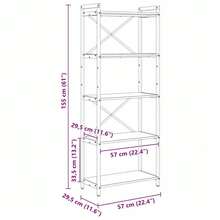 vidaXL Bücherregal aus Altholz 60 x 30 x 153 cm, Holzwerkstoff