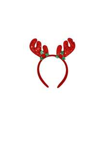 Christmas Reindeer Antler Colorful Tinsel Headband, Holiday Deer Antler Shiny Headpiece For Stage Performance, Christmas Children Hair Accessories