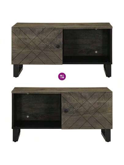 VidaXL Coffee Tafel 80x50x40 Cm Solid Mango Wood Zwart view 7