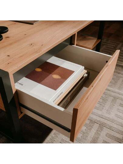 VidaXL Finori Denver 55 Artisan Coffee Tafel In Oak Anthracite Grijs view 5