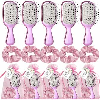 4/20pcs Bridal Party Gift Set, Pink Bow Mirror Comb Folding Hair Comb Bow Hair Ring, With Thank You Card And Storage Bag, Wedding, Suitable For Bridesmaids And Guests.Back To School,Hair Brush,Slick Back Brush,Styling Brush,Curly Hair Brush,Edge Brush,Hair Comb,Brush Hair,Hair Brush Set,Comb Hair,Comb For Curls,Detangling Brush,Hair Brush For Women,Hair,Travel,Hair Products,Hair Tools,Hair Stuff,Barber,Barber Accessories,Barbershop,Hairdressing Equipment