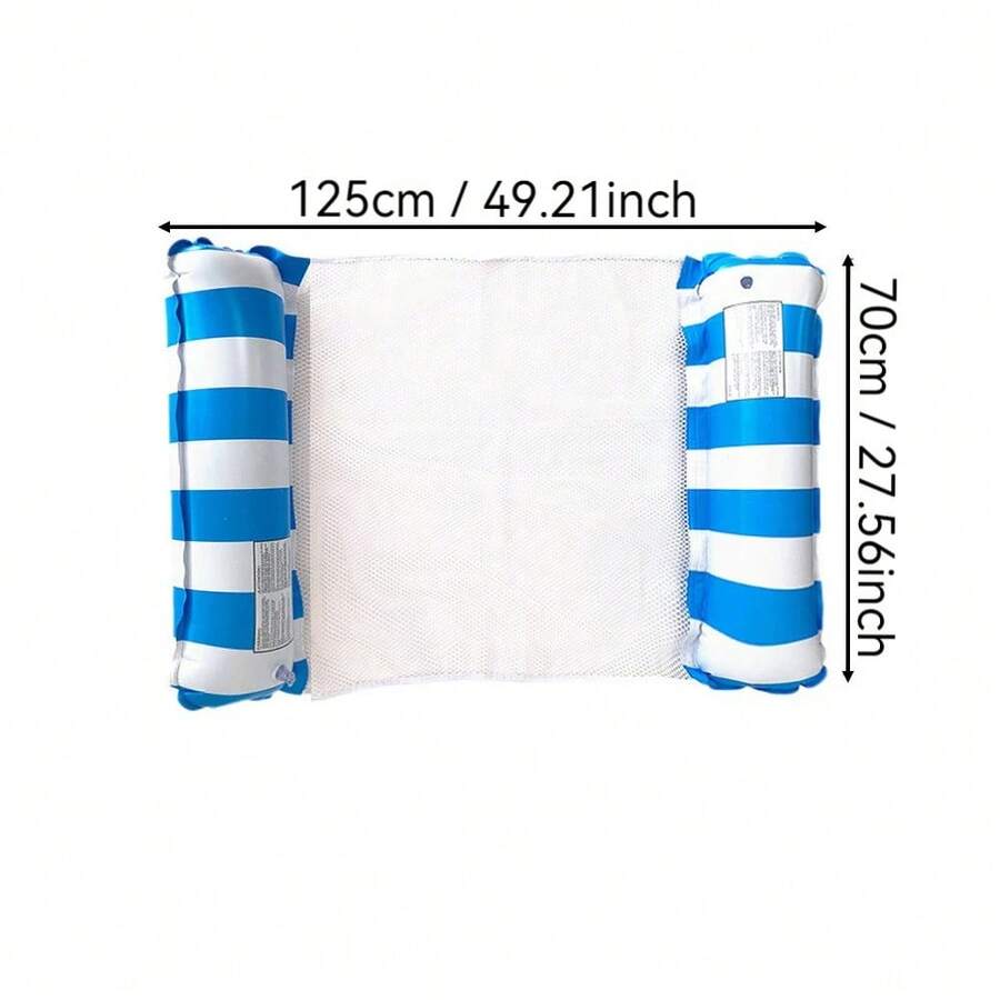 Colchones de aire de hamaca de agua para EN LA Piscina, flotante plegable inflable, estera inflable flotante de agua a rayas de Pvc PTUB - azul claro - Ver 1