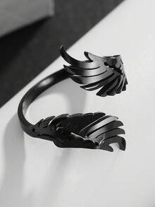 1 pieza Anillo ajustable de alta calidad con alas de ángel de acero inoxidable de moda para hombres