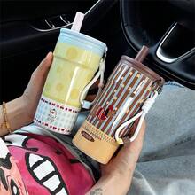 1pc 316 Stainless Steel Insulated Water Bottle, Large Capacity, High-End Design With Handle And Straw - Multicolor - View 2