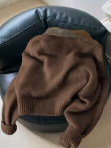 Vera Lane 女士秋冬韩版复古PU领街头风波西米亚朋克双向拉链羊毛外套圣诞毛衣