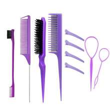 Set de herramientas para peluquería que incluye cepillo desenredante, peine con púas, pinza de partición, anillo de herramienta, botella de rociado continuo. Kit profesional de peluquería adecuado para trenzas, rizos, uso en salón y en casa - Multicolor - Ver 11