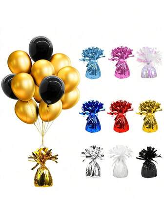 1 st metallballongvikter, gör-det-själv heliumballongbordsdekorationer ballongvikter festdekorationer, lämplig för födelsedag, bröllop, årsdag, nyår, jul, högtidsfest heminredning juldekorationer rumsdekor, tung ballongvikt bordsdekoration, firar med dig sedan