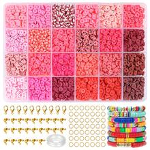 Bộ dụng cụ làm vòng tay bằng hạt đất sét 2400 chiếc, hạt phẳng Preppy, hạt Heishi Polymer dùng làm đồ trang sức tình bạn và quà tặng thủ công quyến rũ - Đất sét polyme kiểu 1 - Xem 15