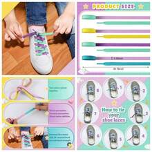 4 Pair Dual Colored Tying Aid Learning Shoelaces Learn To Tie Shoelaces ...