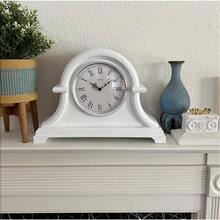 - Reloj de repisa de plstico Napolen de 13x 10 pulgada con movimiento de cuarzo, para sala de estar, cocina retro, decoracin de granja, manto de chimenea caf - blanco - Ver 3