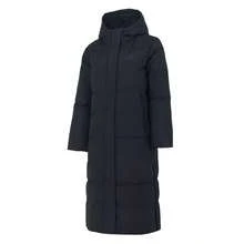 Adidas Women's Loose Hooded Down Jacket, PUFF L DOWN Long Casual Outerwear, Minimalist Classic Warm & Comfortable Daily Commute Cotton Down Coat, JV6197 - Black - View 2