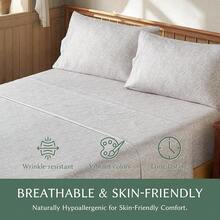 Black Sheets, Deep Pocket, 1800 Thread Count, Soft Breathable, Cute Printed Boho Farmhouse Bed Sheets, Up To 18 Inch - Tapué - View 7