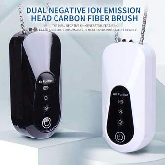 颈挂式空气净化器，便携式悬挂式负离子净化空气，可充电便携式空气净化器，净化烟雾、异味和身体周围的异味，也适用于聚会、运动、户外活动、家庭迷你负离子。节日礼物，送给家人的礼物。