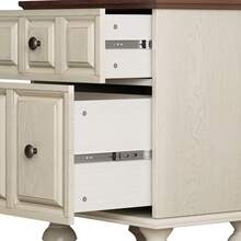 Vintage Nachttisch, 2 Schubladen, Römische Säulenbeine, Massivholz, Schlafzimmer Wohnzimmer, 52cm, Dunkelblau