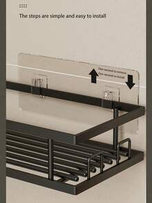 三件套浴室置物架，包括转角淋浴置物架、壁挂式皂碟、洗发水架和肥皂架，适用于浴室装饰、家居收纳、浴室整理、洗发水架、浴室配件、浴室装饰 - 彩色 - 查看 4