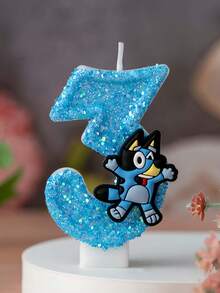 1 Stück Bluey kreative Zahlen 0-9 handgemachte Geburtstagkerzen Ein Jahr alt Digitale Geburtstagsdekoration Geschenk Weihnachtsdekoration Geschenke