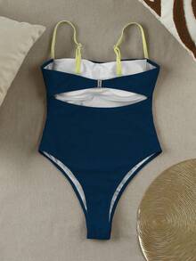 Polovedo Official Valentine's Day Summer New Series: Sexy & Elegant Women's Solid Navy Blue Strapless Jumpsuit, Suitable For Beach, Vacation, Party, And Dates - Navy Blue - View 5