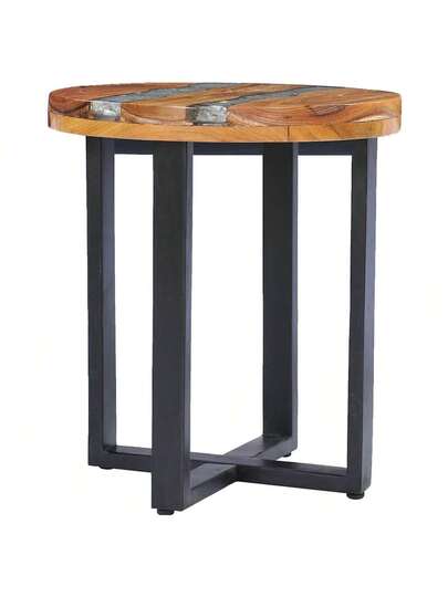 VidaXL Coffee Tafel 40x45 Cm Solid Teak Polyresin view 5