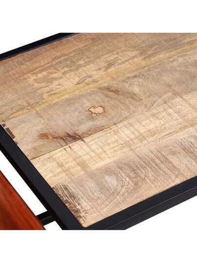 VidaXL Coffee Tafel Genuine Leather Magazine Holder 110x50x45 Cm view 9