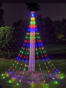 1 pièce de lumière de Noël intérieure et extérieure OSIDEN avec télécommande - Guirlande lumineuse de haute qualité alimentée par USB (192 LED/282 LED en option), indice de protection IP44 contre l'eau, 8 modes d'éclairage (constant, clignotant, dégradé, orage), télécommande infrarouge, décoration étoile au sommet convenant pour Noël, décorations de Noël pour la maison, décoration de pièce en hiver