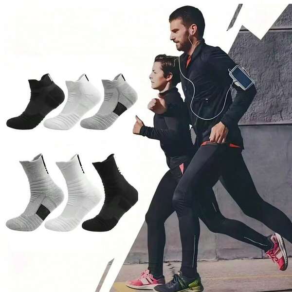 3 Pairs Anti-Slip Football Socks Men Cotton Sock Short Long Tube Soccer Basketball Sport Socks Breathable Deodorous Sock 39-45