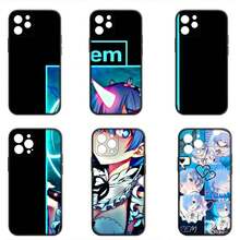 Re Zero Rem Emilia Anime Phone Cover Case for  14 13 12 Mini 11 Pro XS Max X XR 6 7 8 6S Plus + SE Soft Casing,Covercompatible with  17 Hülle, 17 pro Hülle, 17 promax Hülle