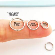 1PC 16G Clear CZ Lip Ring Hoop Stainless Steel Hypoallergenic Black Cubic Zirconia Hinged Segment Nose Ring 18K Gold Plated Cartilage Hoop Rook Tragus Rings Hoops Conch Daith Helix Earrings Piercing Jewelry 6mm 8mm 10mm Earlobe Earring Belly Ring Nipple Ring Decoration Women And Men Body Pierecing Jewelry - N023 - View 3