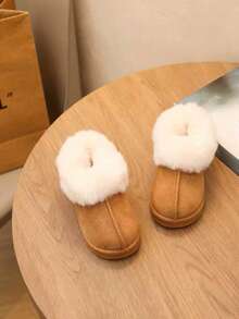 1 Pair Children's Comfortable Winter Boots, Unisex Fashion Flat Snow Boots