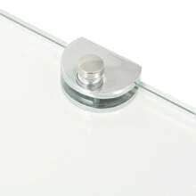 vidaXL 2 Stück Eckregale Mit Verchromten Halterungen, Glas Transparent - White - View 6
