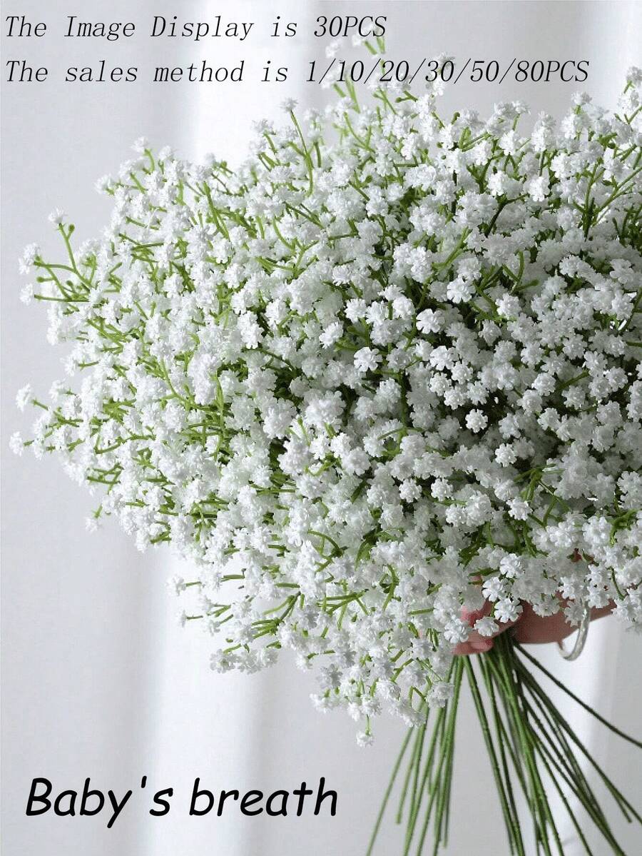 White Gypsophila Artificial Flowers, White Breath, Flowers Artificial White Fake Flowers, Fake Breath Bulk Bouquet, For Home Decoration, Tabletop Decoration, DIY Flower Arrangements, Wedding & Festival Party Decorations, Home Outdoor Yard Garden Decor, Weddings, Parties, Room Decor, Christmas Decorations. - Multicolor - View 1