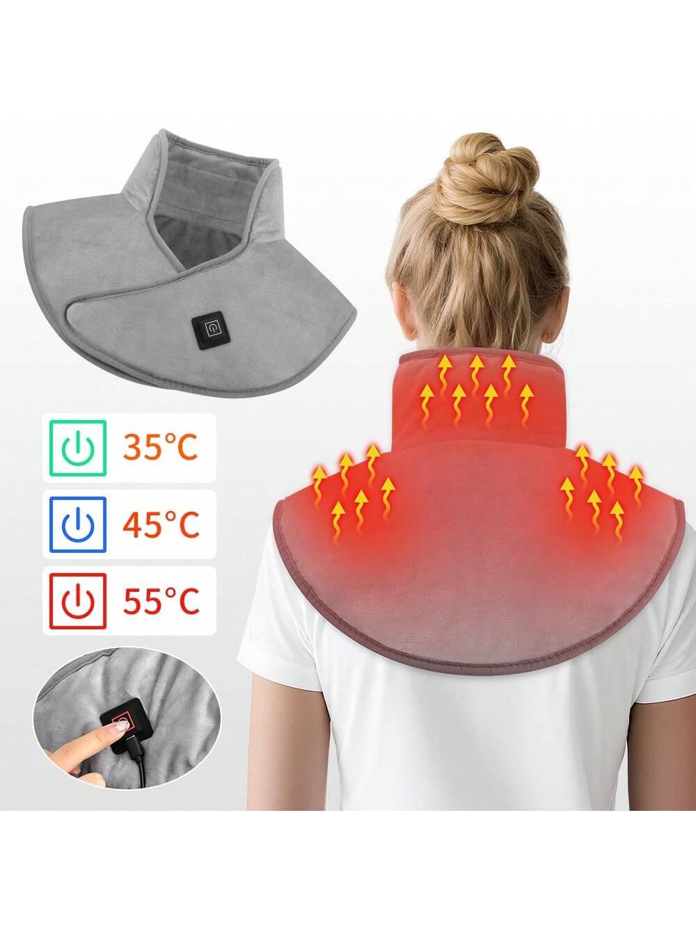 Hailicare وسادة كتف وعنق كهربائية التسخين مع 3 إعد...