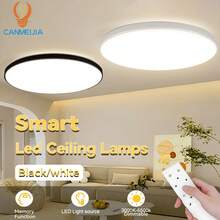 CANMEIJIA Color Changing Ceiling Light, Large Size LED Ceiling Lamp, 3-Color Adjustable 3000K/4000K/6500K/RGB Round Panel Light, Dimmable Color Temperature, 220V, Easy Installation, Suitable For Bathroom/Bedroom/Living Room/Study/Closet/Kitchen/Hallway/Dressing Room/Rental Home/Small Room, Choose Suitable Color Based On Usage Needs - Đèn trần ba màu - Xem 2