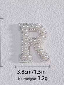 26片珍珠字母贴片，带背胶，DIY配件，水钻图案贴片，适用于帽子、珠宝、蛋糕、婚礼、情人节、浪漫水晶皇冠装饰 - 彩色 - 查看 16