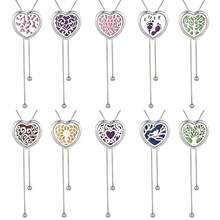 New Long Tassel Aromatherapy Necklace Heart Shape Perfume Essential Oil Diffuser Necklace Tassel Pendant Necklaces Sweater Chain Scent Aroma Jewelry Women Locket Tassel Necklaces - #Heart - View 4