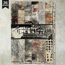 36 张 A5（北欧艺术抽象英语背景）剪贴簿纸，适用于子弹日记、拼贴画、卡片、剪贴簿和工艺品 - 黑色 - 查看 8