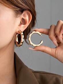 Bộ 2-24 khuyên tai vòng vàng hình chữ C dành cho nữ, kiểu dáng Châu Âu và Mỹ, nhẹ nhàng và thời trang, phù hợp để đeo hàng ngày và dự tiệc. - Vàng - Xem 8