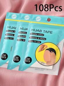 1pack Hijab Tape, Invisible Anti-Slip Adhesive Tape For Headscarf Fashionable Brooch