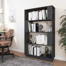 vidaXL Bücherregal/Raumteiler Grau 80x25x132 Cm Massivholz Kiefer - 灰色 - 查看 3