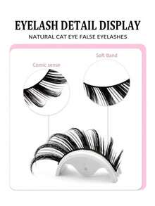 New 5 Pairs Cat Eye Lashes Faux Mink Eyelashes 3D Curl Winged Natural Realistic Messy End Eye Elongated Manga False Eyelashes Soft Black Band Fake Lashe