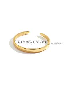 Charm-In 1 pieza Brazalete dorado brillante para mujer, adecuado para el uso diario