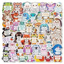 56 piezas de pegatinas divertidas de animales emocionales con estética, pegatinas de dibujos animados lindos e inspiradores para scrapbook, pegatinas de vinilo para portátil, monopatín, diario, botella de agua, computadora, taza, guitarra, equipaje, etc.