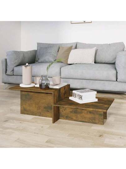 VidaXL Coffee Tafel 111.5x50x33 Cm Processed Wood Smoked Oak view 4