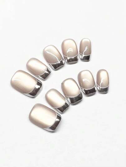 10 pièces/set Armure blanche rectangulaire à l'œil de chat en cristal, tout compris, pressée à la main, réutilisable en 4 tailles, convient aux filles/actrices, représentations sur scène, festivals, fêtes, mariages, port quotidien, cadeau préféré, extrêmement mignon