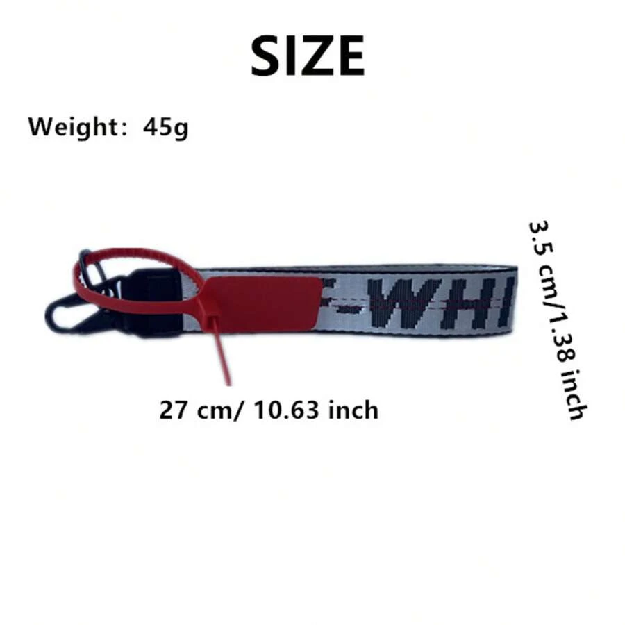 NEW White Compatible Wristband Of Keychain , Bracelet Bag Strap, Hand Chain Bag Strap - Suitable For Both Men And Women.Hand Chain Keychain Hanger In A Stylish Classic Design.Keychain Storage Box.Fashionable  Car Keychain.Hip-Hop Brand Embroidered Canvas Luggage, Backpack, Camera Strap, Denim Accessories - Bạc - Xem 1