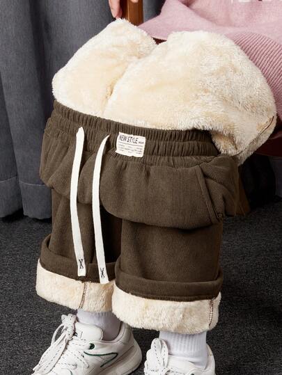 女士保暖内衬直筒运动裤，冬季保暖舒适休闲裤