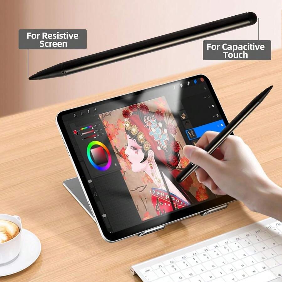 2/1pc Touch-Screen Pen,Black Silver Red Stylus Pens For Universal Touch Screen Devices , Smartphones,Tablet Computer - Multicolor - View 1